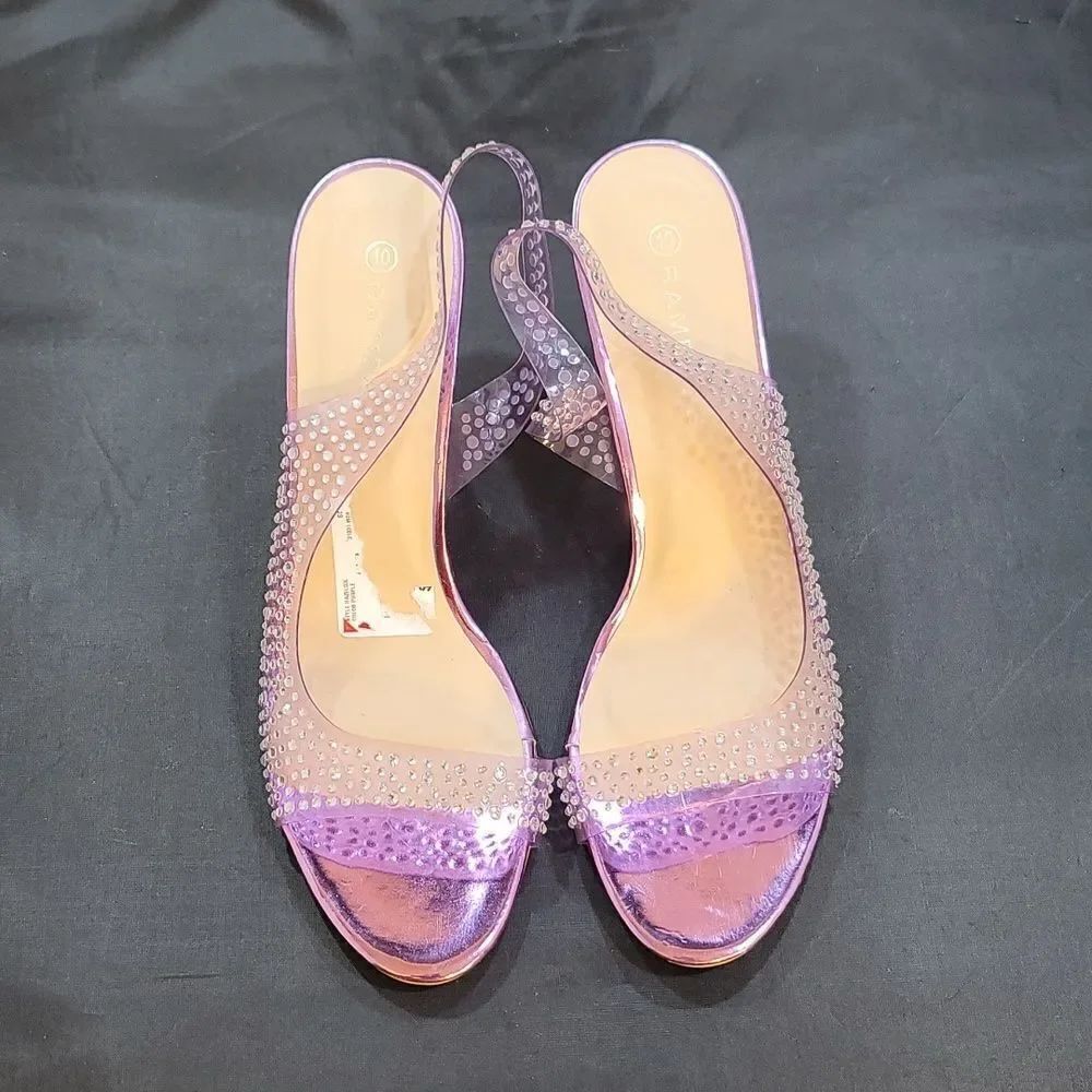 BRAND NEW RAMPAGE WOMEN'S EMBELLISHED MID HEELED SANDALS